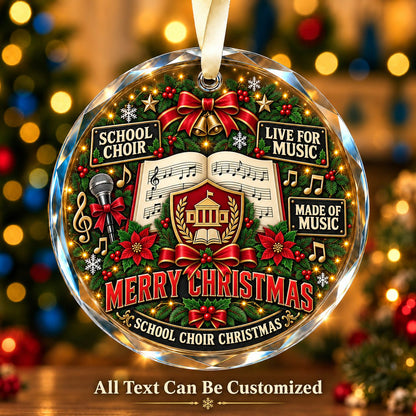 School Choir Personalized Glass Ornament | 5To9Vibe