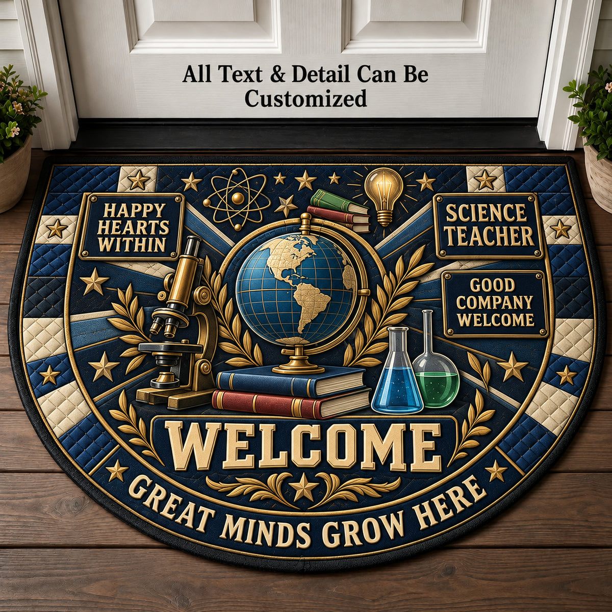 Science Teacher Personalized Half Round Mat | 5To9Vibe