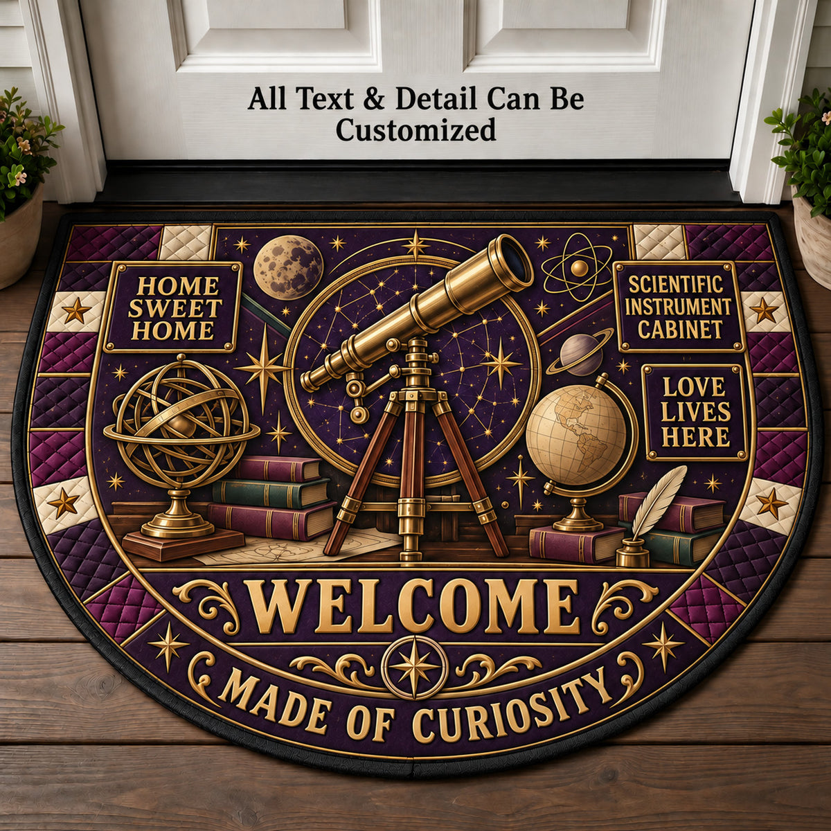 Scientific Instrument Cabinet Personalized Half Round Mat | 5To9Vibe