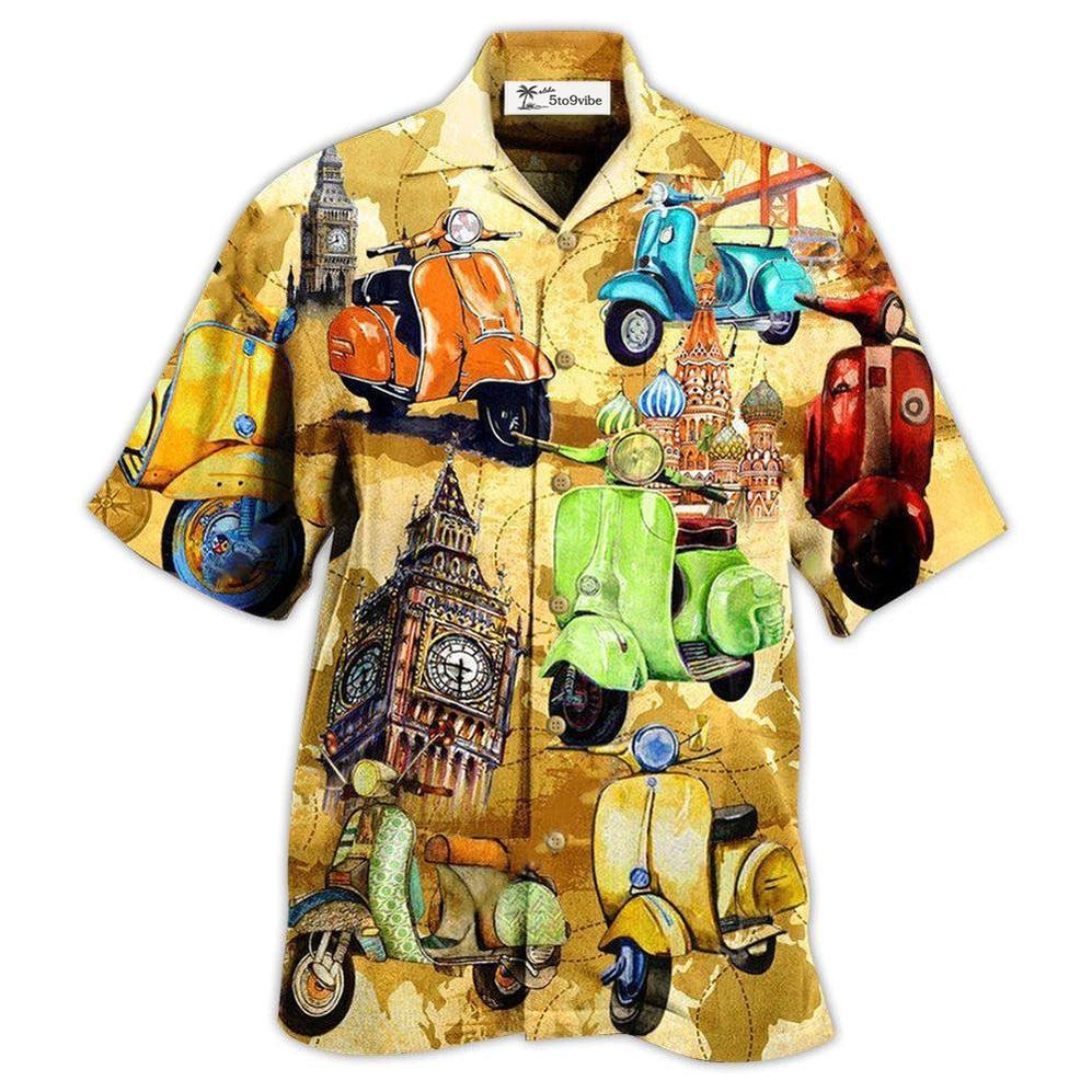 Hawaiian Shirt / Adults / S Scooter Life Is Short And The World Is Wide With Stunning Color - Hawaiian Shirt 
