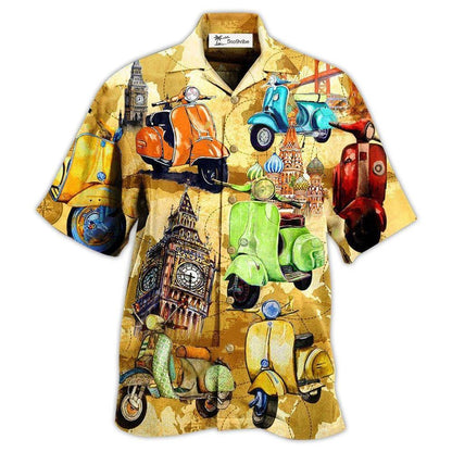 Hawaiian Shirt / Adults / S Scooter Life Is Short And The World Is Wide With Stunning Color - Hawaiian Shirt 