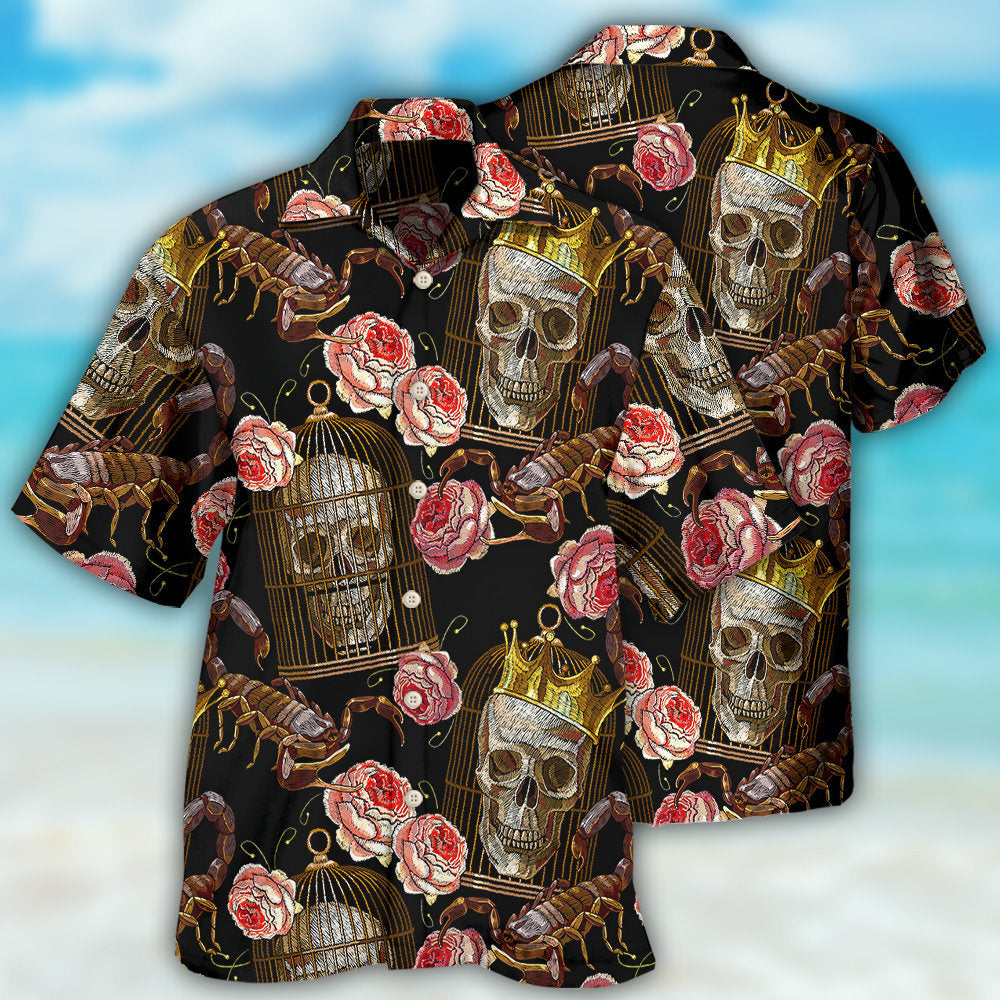 Skull And Scorpion - Hawaiian Shirt 