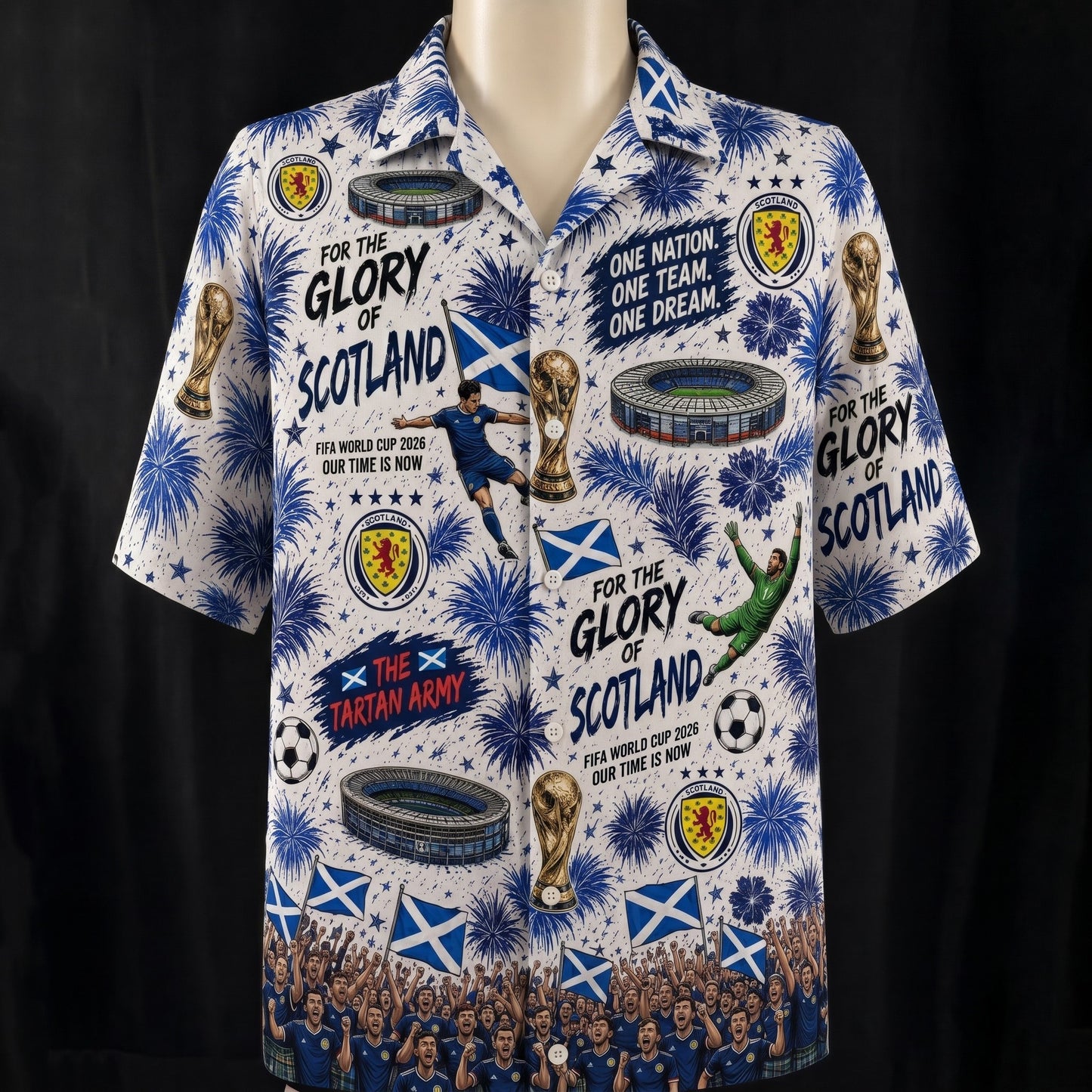 All Teams World Cup Champion Football Soccer Unisex Button-Up Hawaiian Shirt For Men & Women