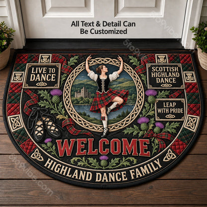 Scottish Highland Dance Personalized Half Round Mat | 5To9Vibe