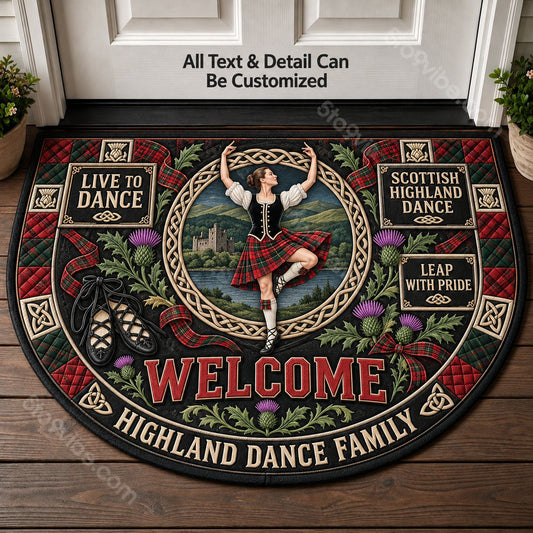 Scottish Highland Dance Personalized Half Round Mat | 5To9Vibe