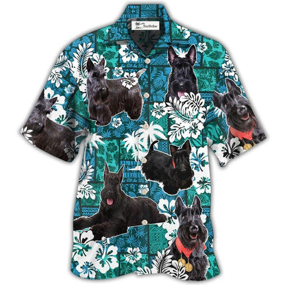 Hawaiian Shirt / Adults / S Scottish Terrier Dog Lovely Tribal Tropical Style - Hawaiian Shirt 