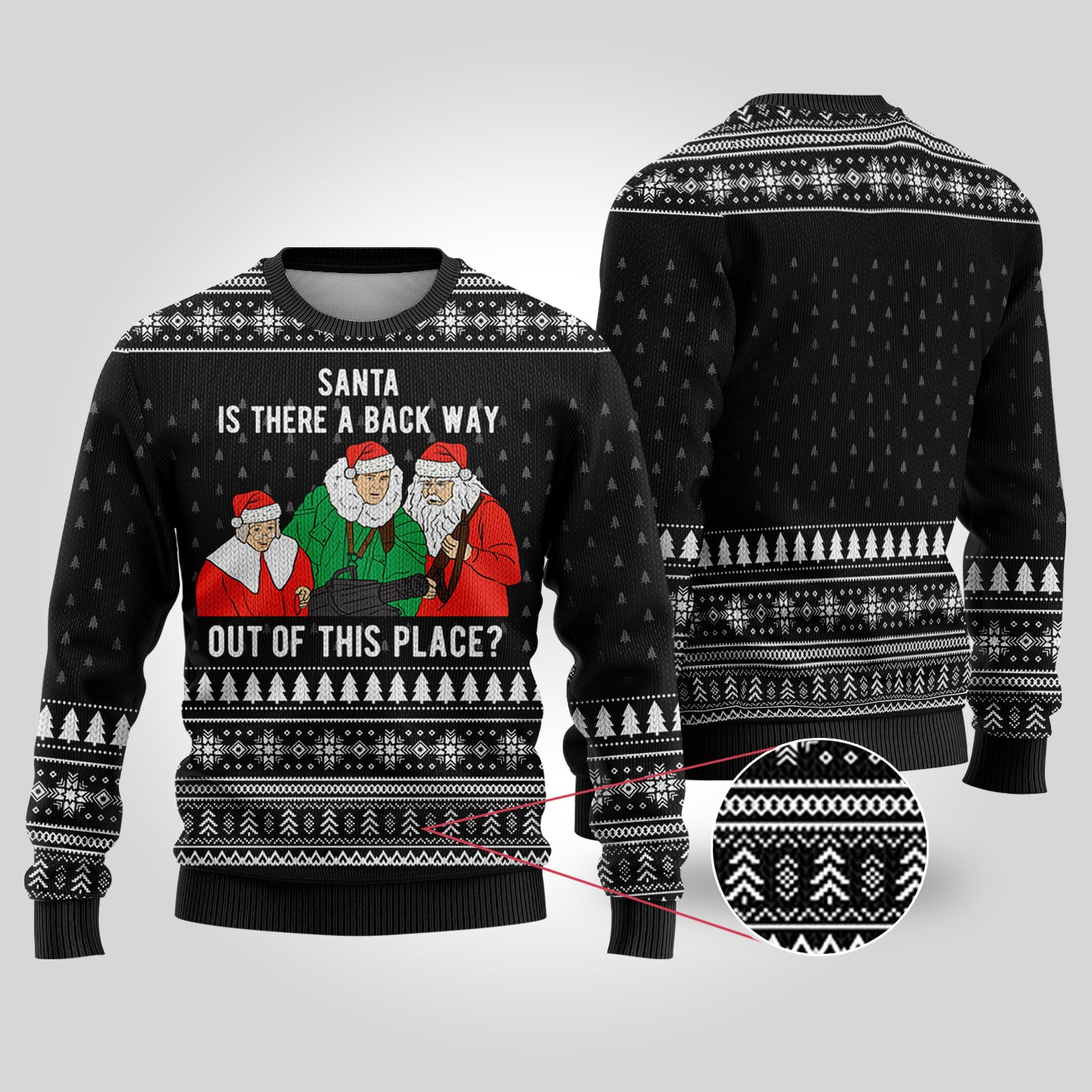 Scrooged Ugly Christmas Sweater Black