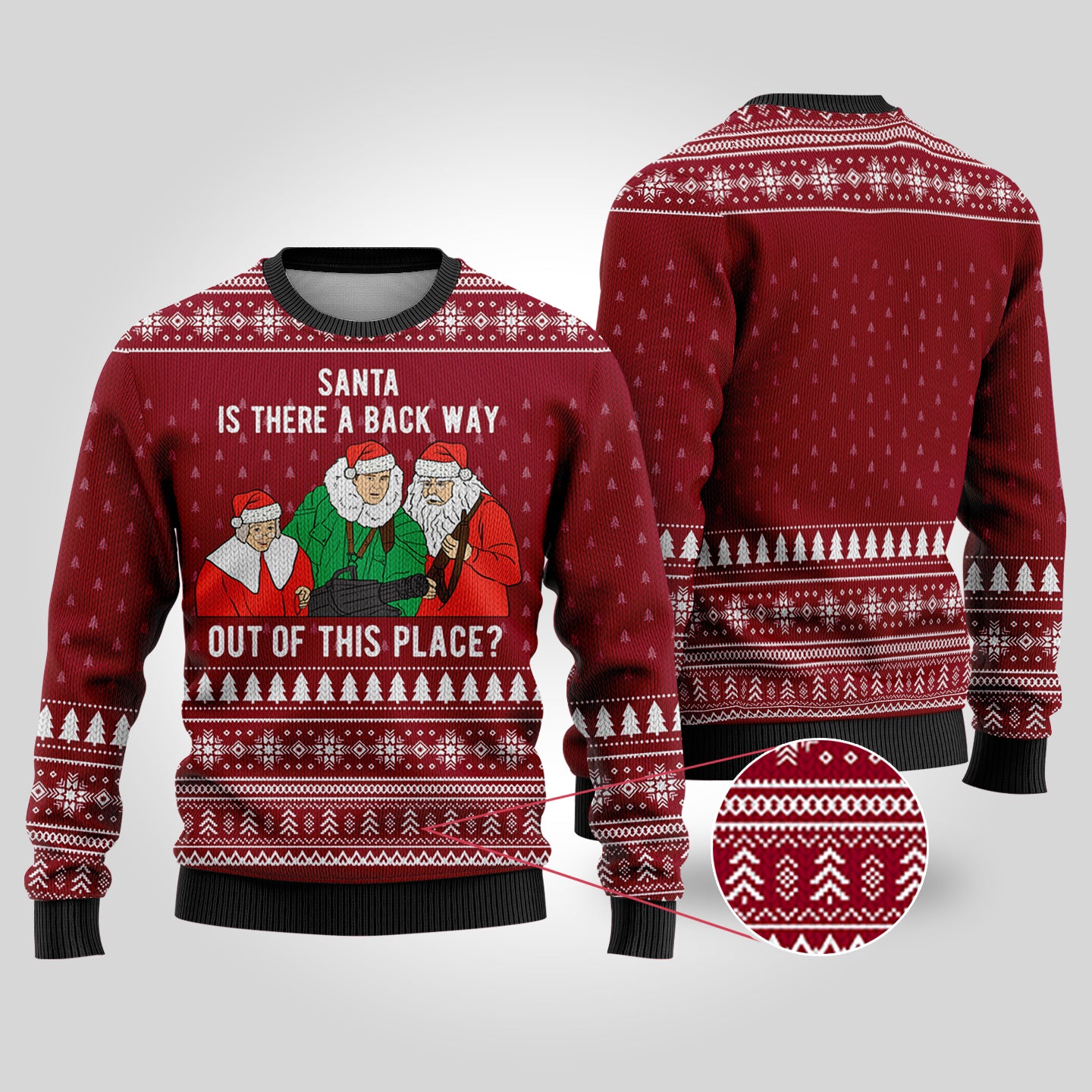 Scrooged Ugly Christmas Sweater Cardinal Red