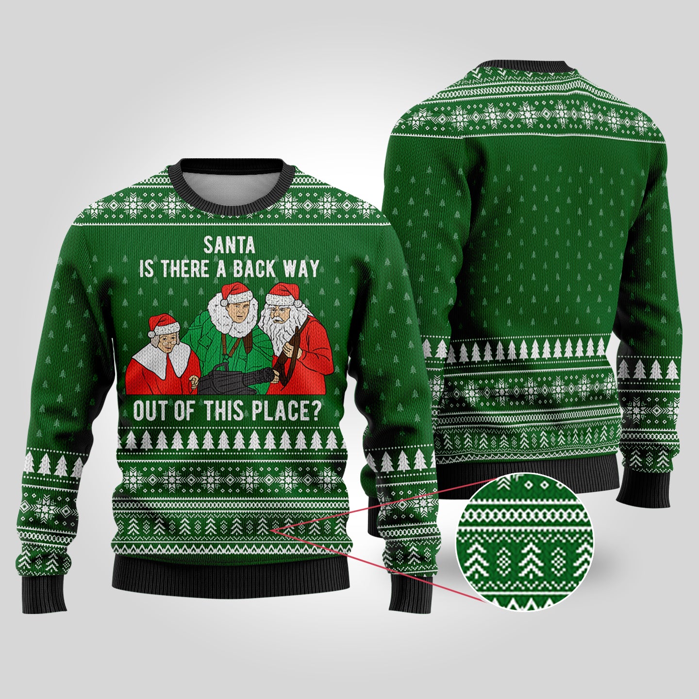 Scrooged Ugly Christmas Sweater Forest Green