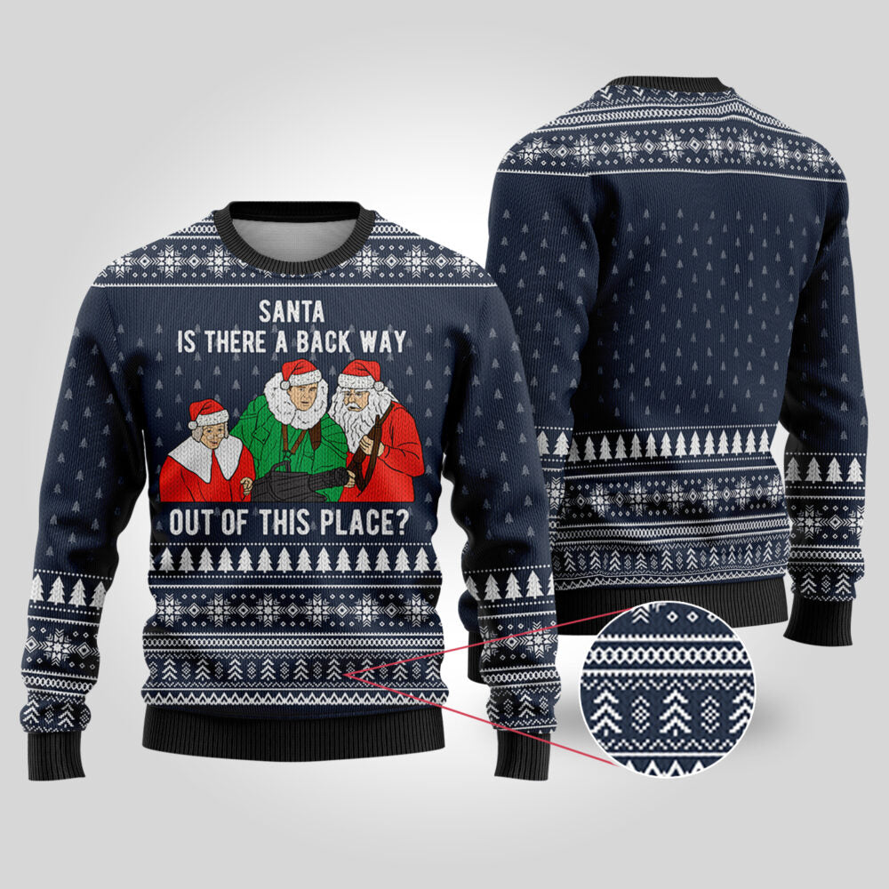 Scrooged Ugly Christmas Sweater Navy