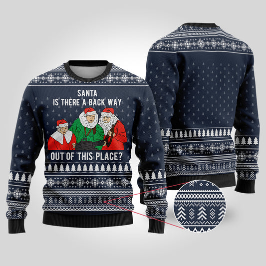 Scrooged Ugly Christmas Sweater Navy