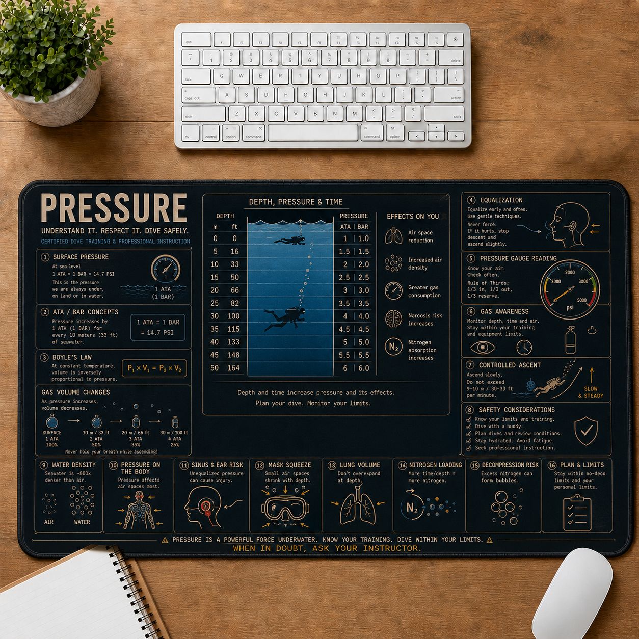 Scuba Pressure Desk Mat | 5To9Vibe