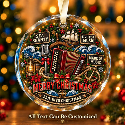 Sea Shanty Personalized Glass Ornament | 5To9Vibe