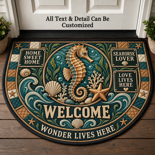 Seahorse Lover Personalized Half Round Mat | 5To9Vibe