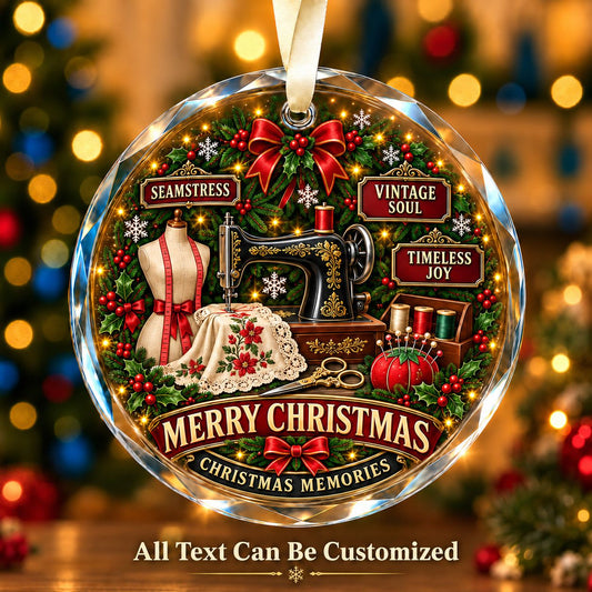 Seamstress Personalized Glass Ornament | 5To9Vibe