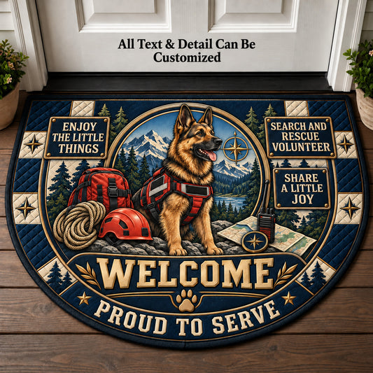 Search and Rescue Volunteer Personalized Half Round Mat | 5To9Vibe