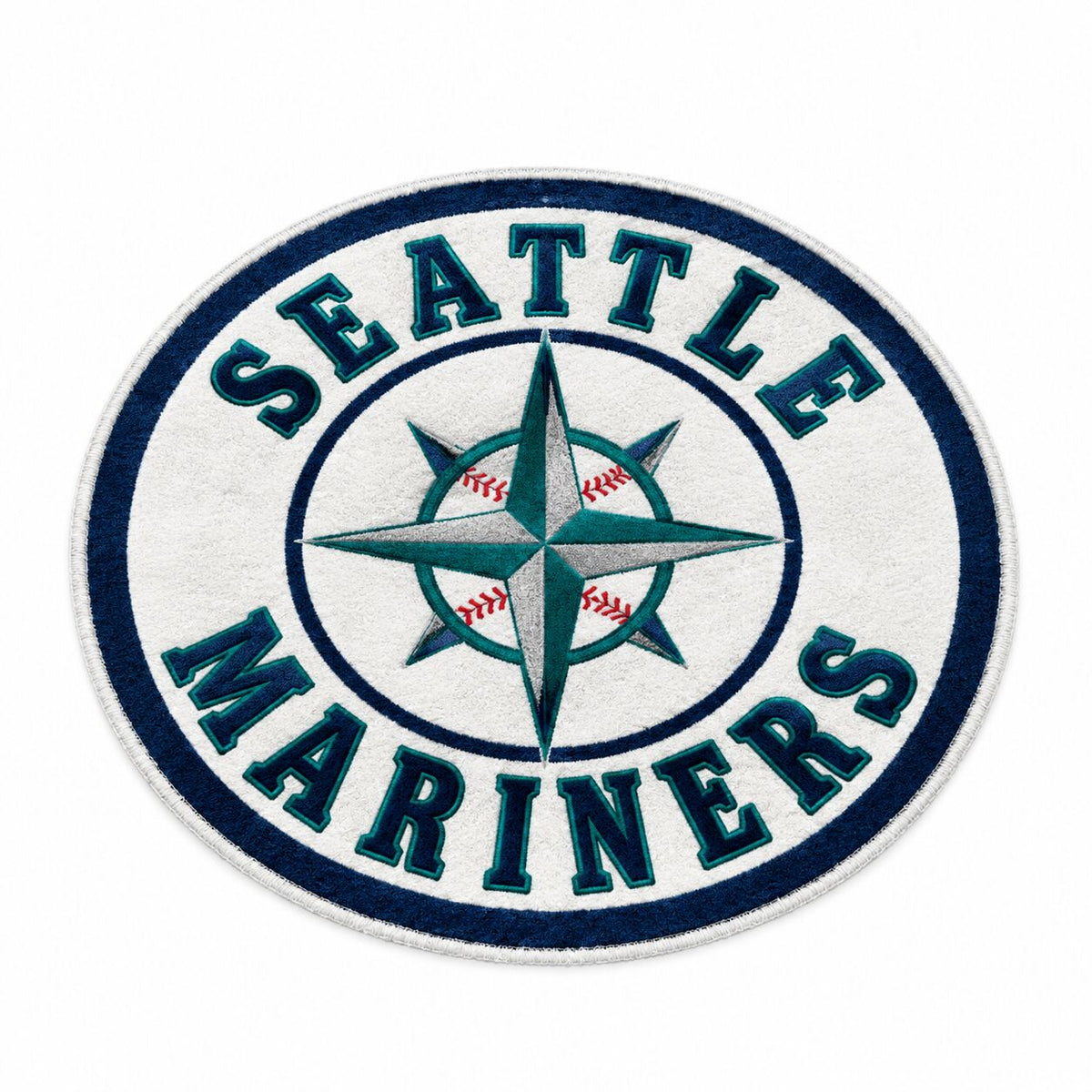 All Baseball Teams Round Logo Baseball Fan Custom Quilted Print Premium Welcome Mat Washable Black Border – Personalized Baseball Doormat