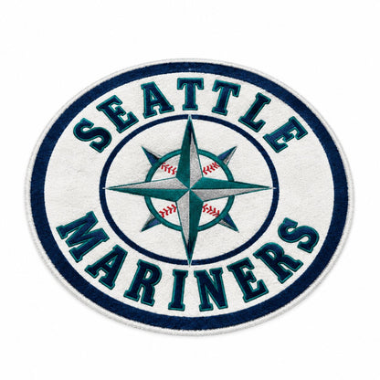 All Baseball Teams Round Logo Baseball Fan Custom Quilted Print Premium Welcome Mat Washable Black Border – Personalized Baseball Doormat