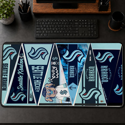 All Hockey Teams Vintage Pennant Anniversary For Fans Desk Mat Mouse Pad Trending - 5to9vibe