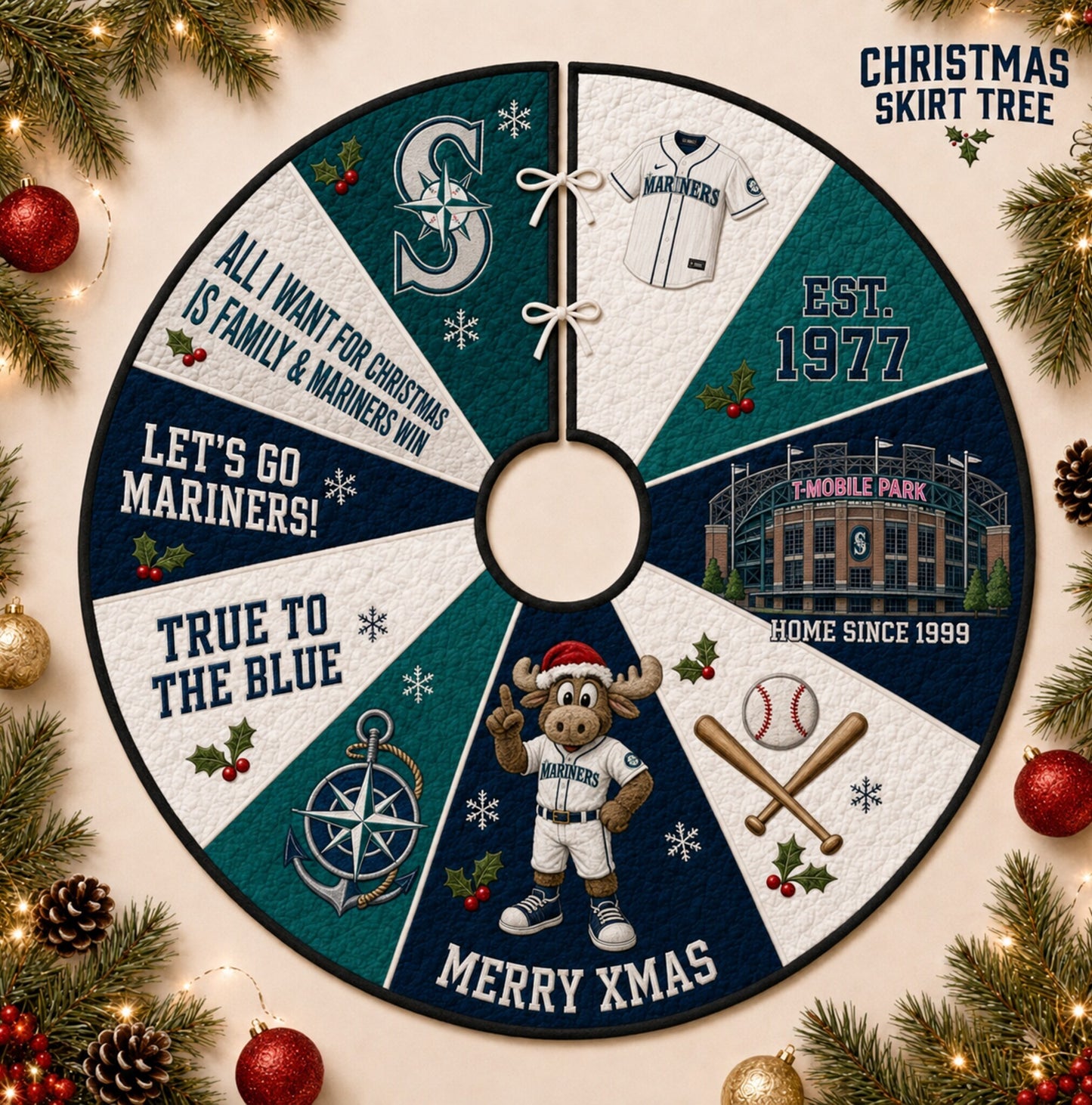 All Baseball Teams Christmas Skirt Tree for Baseball Fans - 5To9Vibe