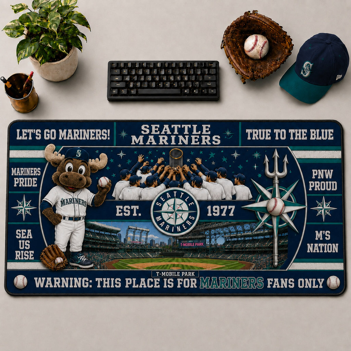 All Baseball Teams Anniversary For Fans Desk Mat  Baseball  Desk Mat Mouse Pad Plus Size - 5to9vibe
