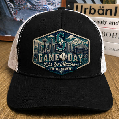 All Teams Baseball Game Day Leather Patch Premium Mesh Snap Back Cap | Trucker Cap