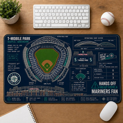 All Baseball Legendary Stadiums Masterplan Desk Mat Mouse Pad Plus Size - 5to9vibe