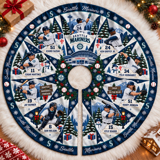 All Baseball Teams Vintage Players & Stadium Holiday Christmas Skirt Tree for Baseball Fans - 5To9Vibe