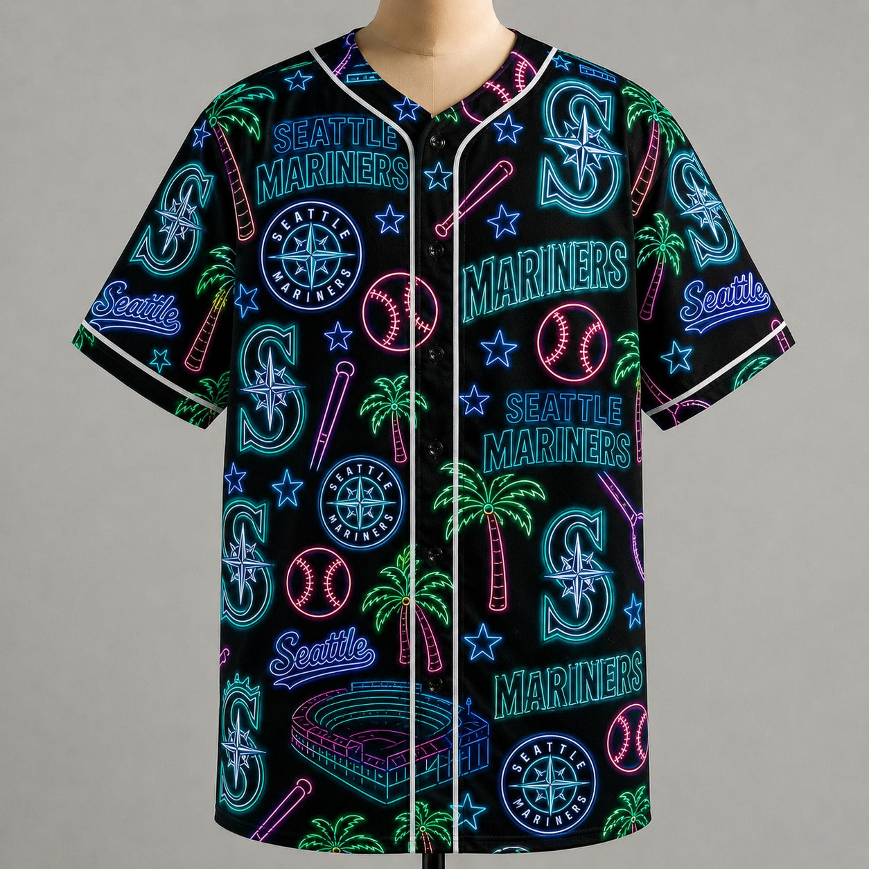 All Baseball Jersey Teams Neon Pattern Vibe Summer Party Baseball Jersey For Men and Women