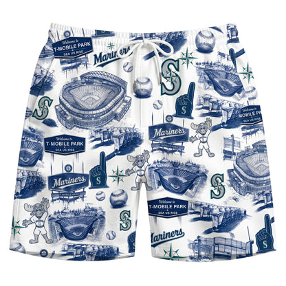LAD Baseball Stadium SGA Blue Vibe Unisex Hawaiian Shirt