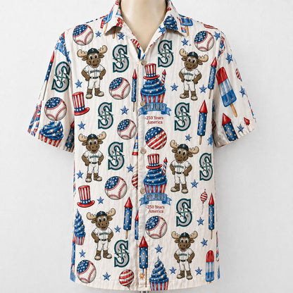 All Baseball Team 4th July 250 Years Anniversary America Premium Unisex Hawaiian Shirt For Men and Women
