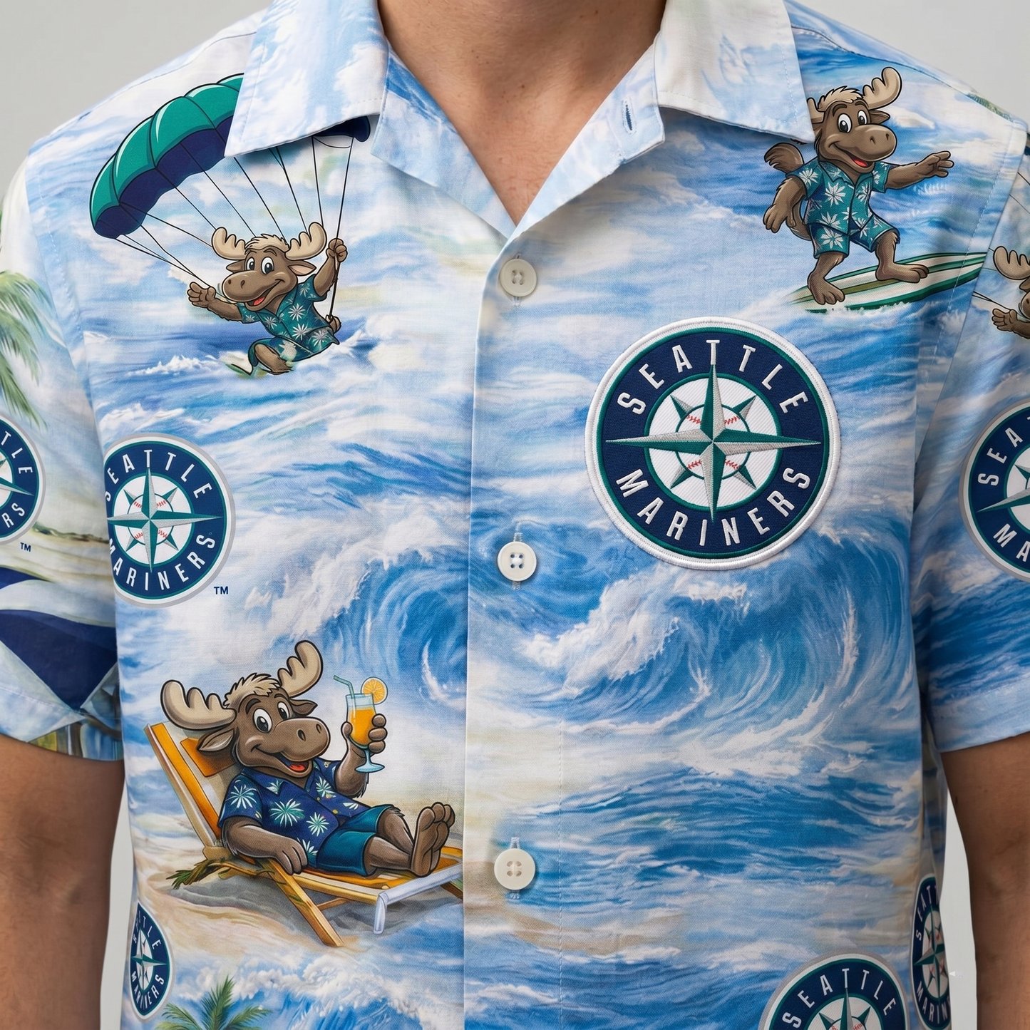 CC Baseball Mascot Beach Viber Button-Up Unisex Hawaiian Shirt For Men & Women