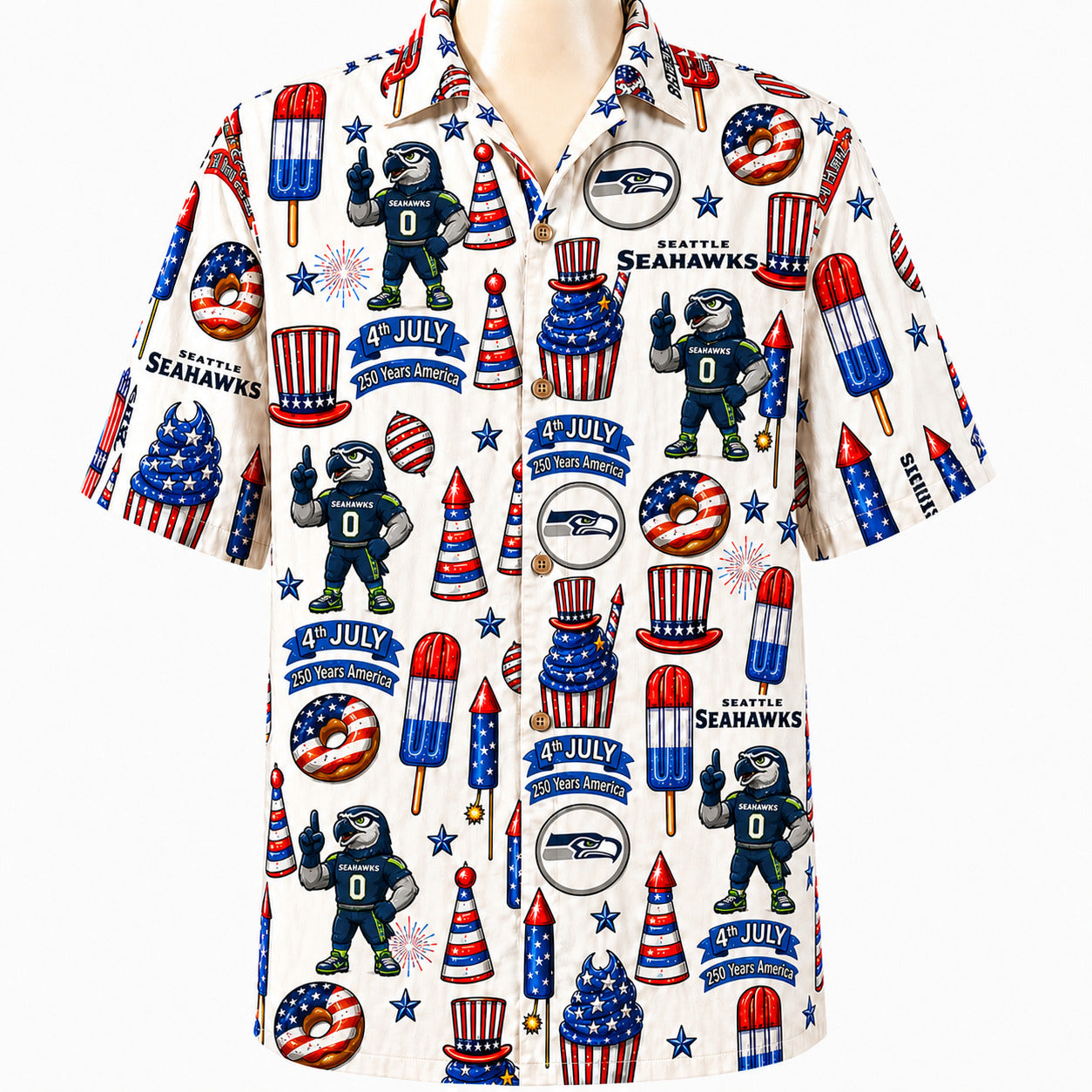 All Football Teams 4th July 250 Years Anniversary America Premium Unisex Hawaiian Shirt For Men and Women