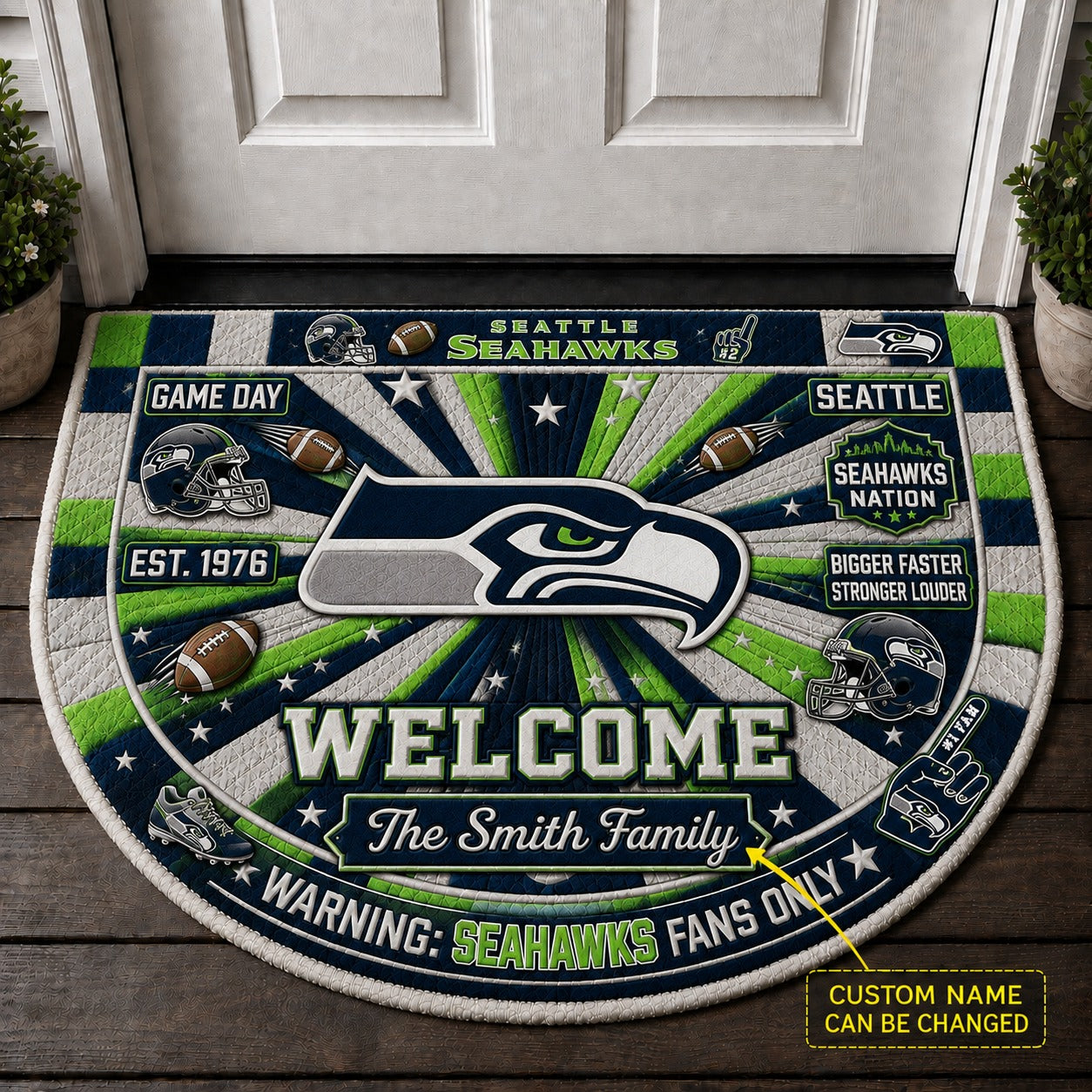 Official-Inspired Football Fan Custom Premium Welcome Mat – Personalized Doormat