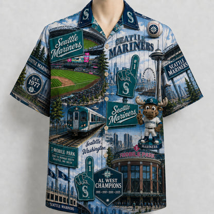 All Baseball Teams Iconic 2 Moments Aloha Shirt for Baseball Fans Button-Up Unisex Hawaiian Shirt For Men and Women