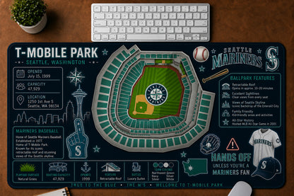 All Baseball Stadiums Infographic Desk Mat Mouse Pad Plus Size Trending - 5to9vibe