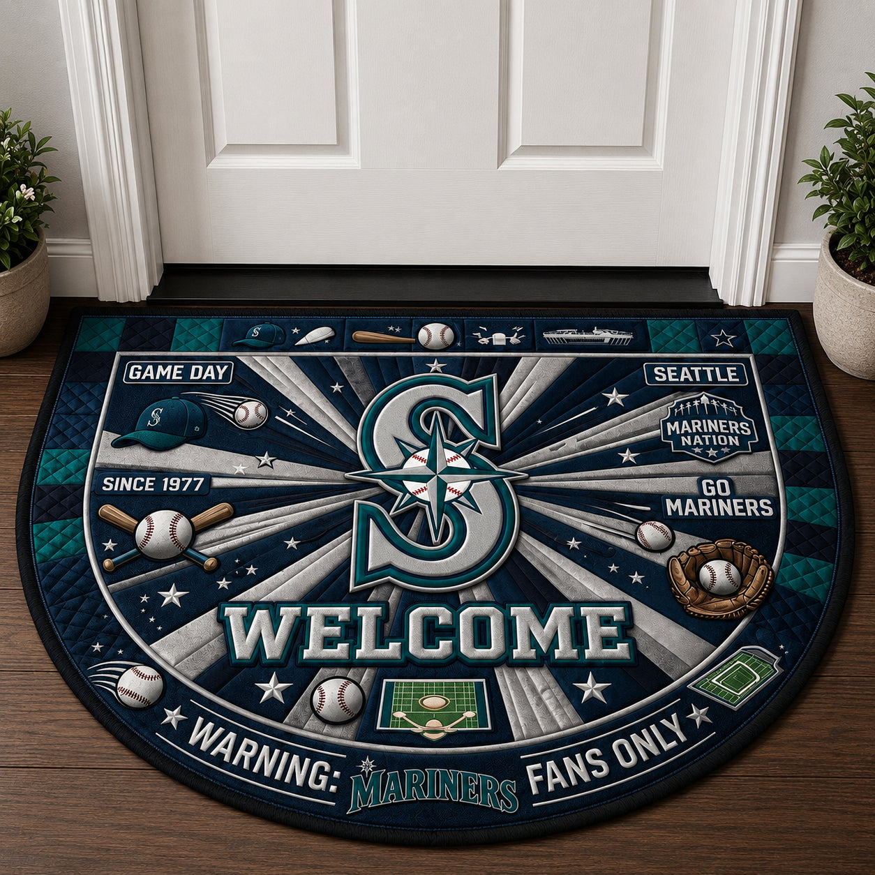 Alfombra personalizada de bienvenida premium de equipo de la MLB – Felpudo de béisbol personalizado