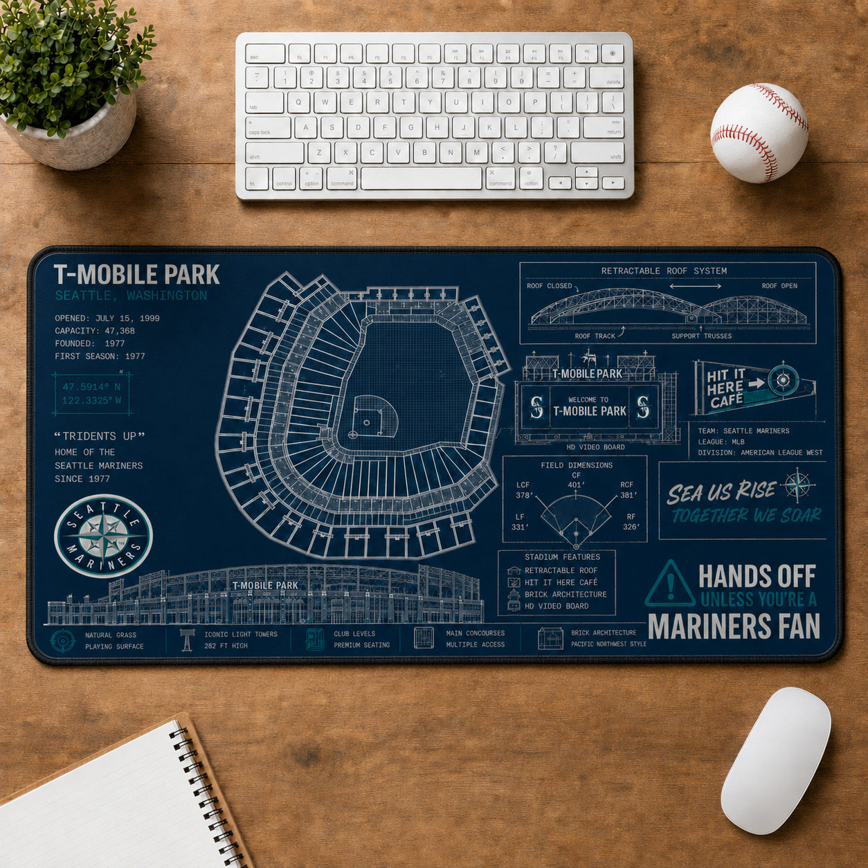All Baseball Legendary Stadiums Masterplan Desk Mat Mouse Pad Plus Size - 5to9vibe