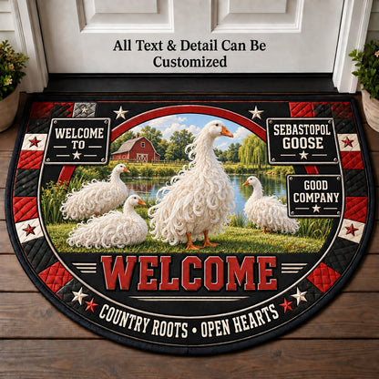 Sebastopol Goose Personalized Half Round Mat | 5To9Vibe
