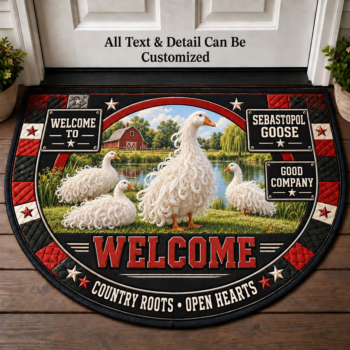 Sebastopol Goose Personalized Half Round Mat | 5To9Vibe
