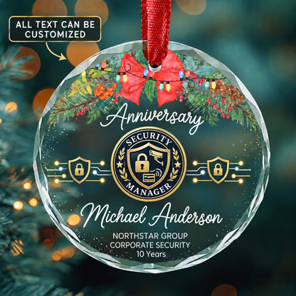 Security Managers Personalized Glass Ornament | 5To9Vibe