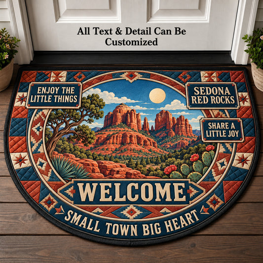 Sedona Red Rocks Personalized Half Round Mat | 5To9Vibe
