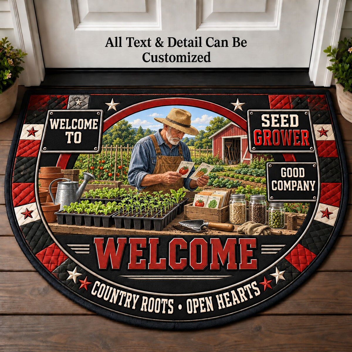 Seed Grower Personalized Half Round Mat | 5To9Vibe