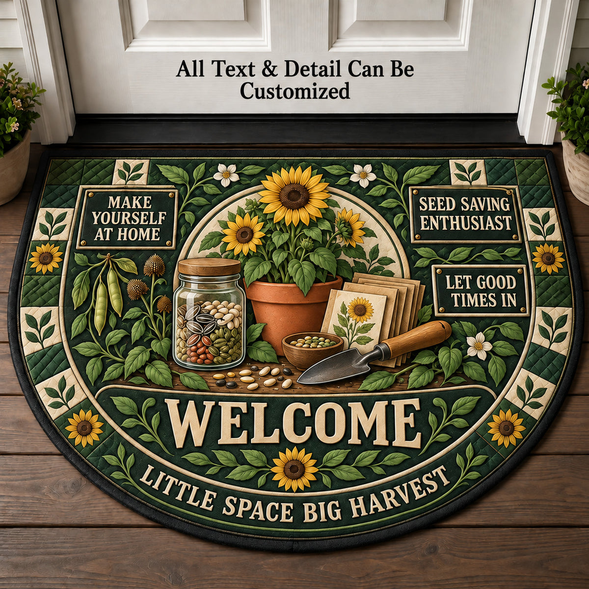 Seed Saving Enthusiast Personalized Half Round Mat | 5To9Vibe