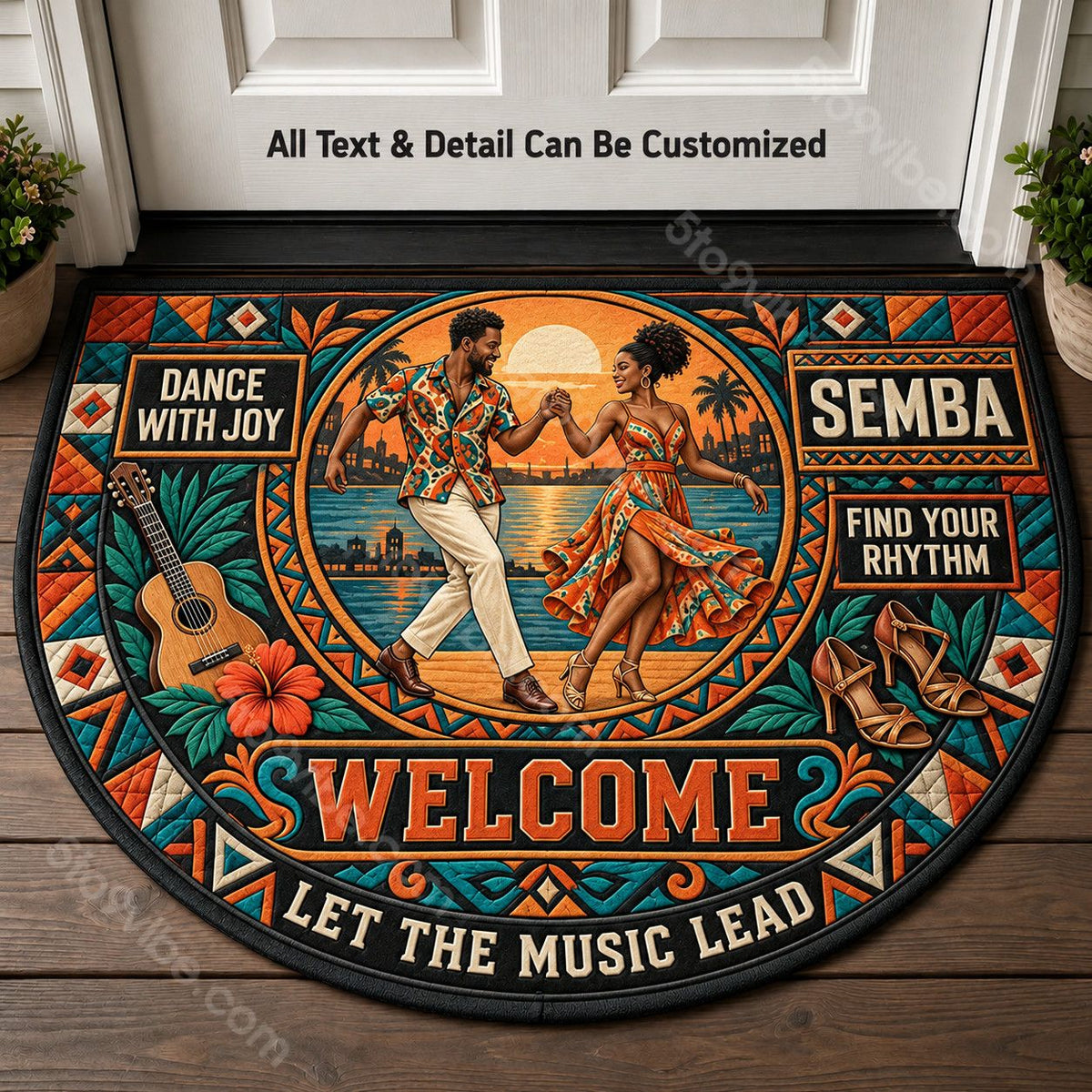 Semba Personalized Half Round Mat | 5To9Vibe