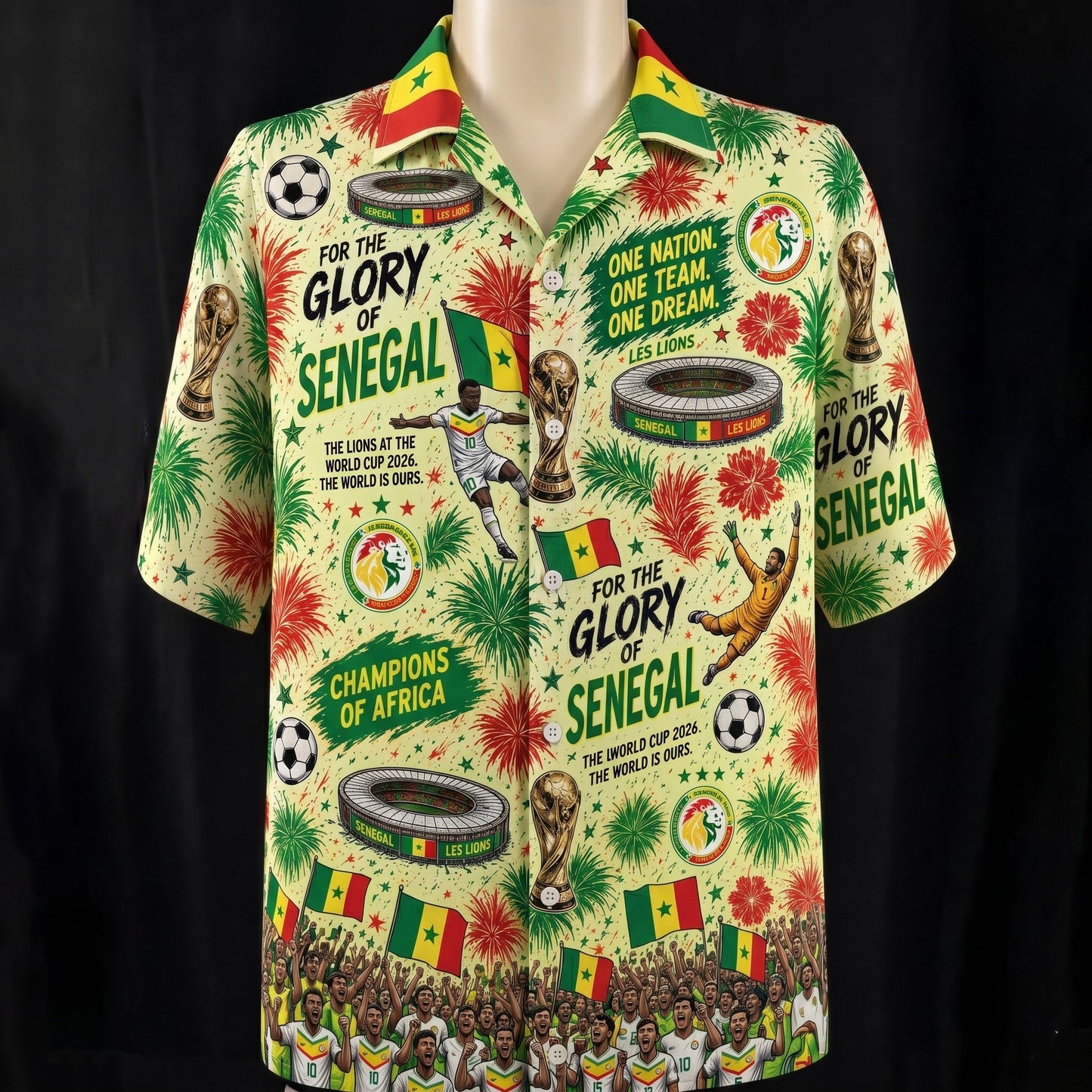 All Teams World Cup 2026 Champion USA Football Soccer Unisex Button-Up Hawaiian Shirt For Men & Women