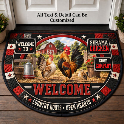 Serama Chicken Personalized Half Round Mat | 5To9Vibe