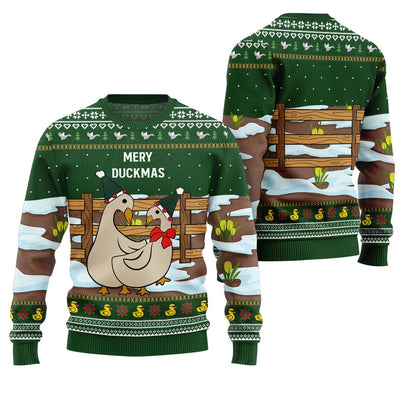 Seriously Naughty Duck On The Farm Ugly Christmas Sweater