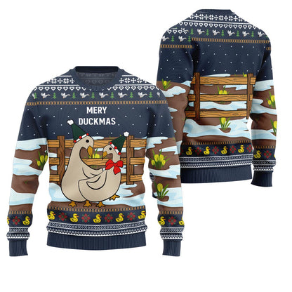 Seriously Naughty Duck On The Farm Ugly Christmas Sweater