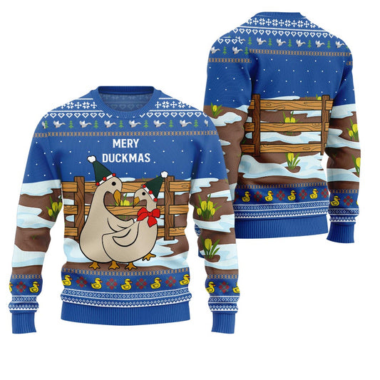 Seriously Naughty Duck On The Farm Ugly Christmas Sweater